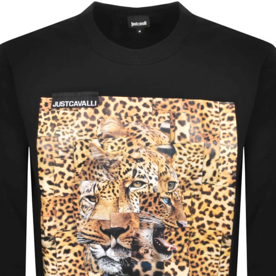 Alternative Image for ProductJust Cavalli Crew Neck Leopard Sweatshirt Black2